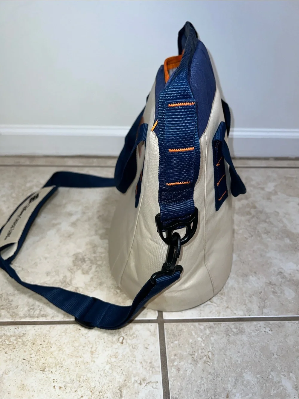 Disney Cruise Line Cooler Tote Bag Shoulder Strap Navy Tan 14 in x 12 in
